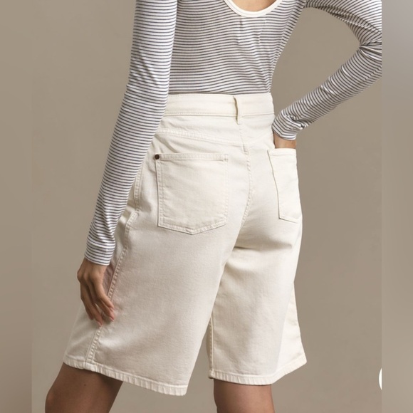 Anthro Pilcro | Bermuda Denim Shorts | Cotton | Natural | Women’s 32 - Picture 2 of 8